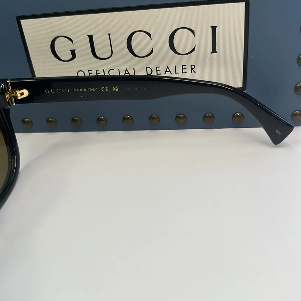 GUCCI GG1140SK-003 Unisex Classic Designer Sunglasses in Black & Gold/Brown 54mm